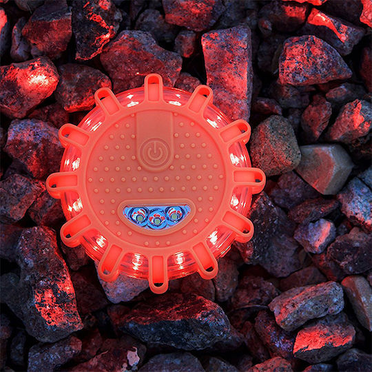 Autoline LED Safety Beacon Red & White Light Rechargeable USB Magnet Hook