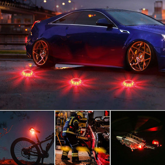 Autoline LED Safety Beacon Red & White Light Rechargeable USB Magnet Hook