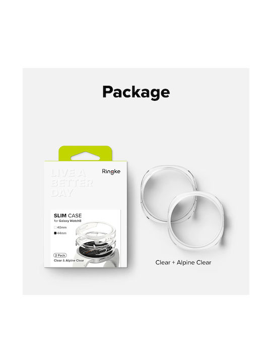 Ringke 2 Pack Slim Силиконов Калъф в Прозрачен цвят за Galaxy Watch8 44mm