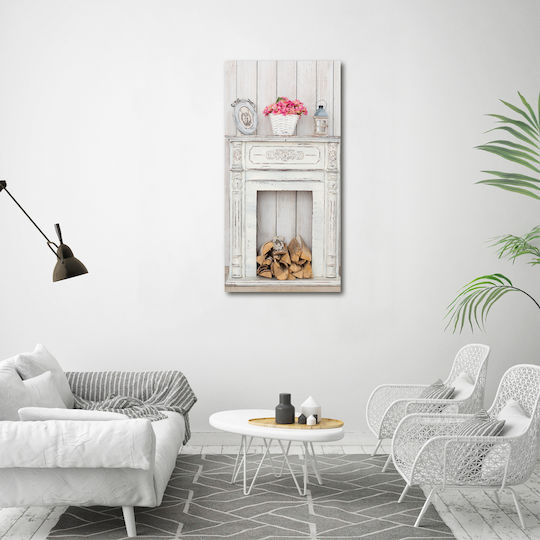 Panou De Perete Pânză Decorațiune Durabilă Focar Din Lemn 70x140 Cm