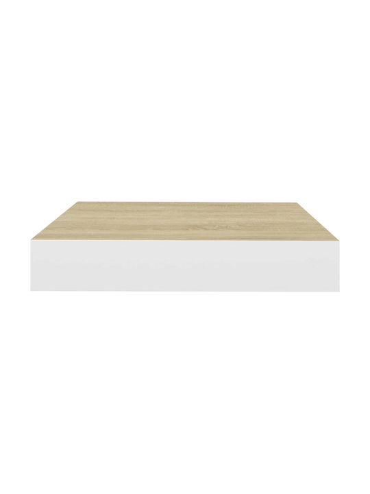 Wall Shelves White / Oak (2 Pieces) 23x23.5x3.8 cm