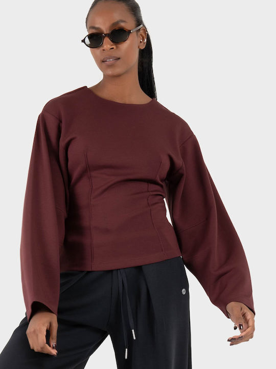 Women's Blouse Long Sleeve Bordeaux
