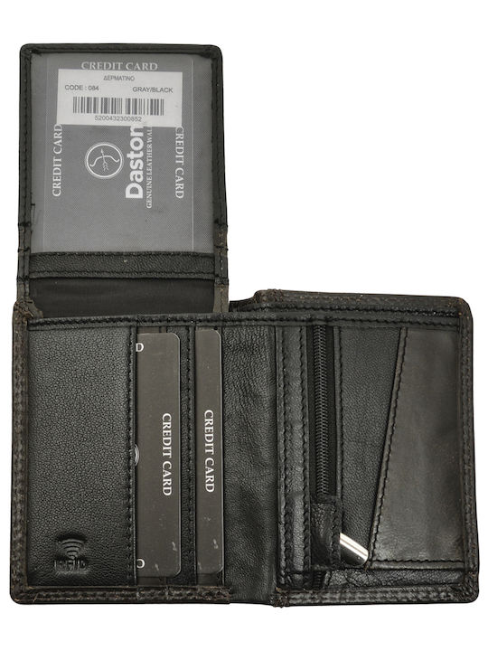 Leather Men's Wallet Classic with RFID Gray