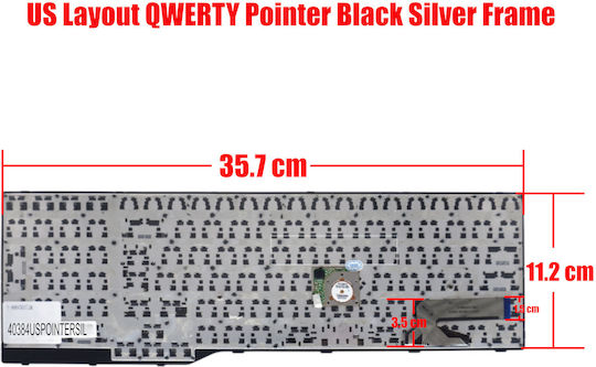 Πληκτρολόγιο Laptop Keyboard Fujitsu E557 E753 E754 E756 E554 E556 Cp670825-03 Fjm14b96003d85 002-12856l-hf01 Us Pointer Black Silver Frame Κωδ.40384uspointersilver