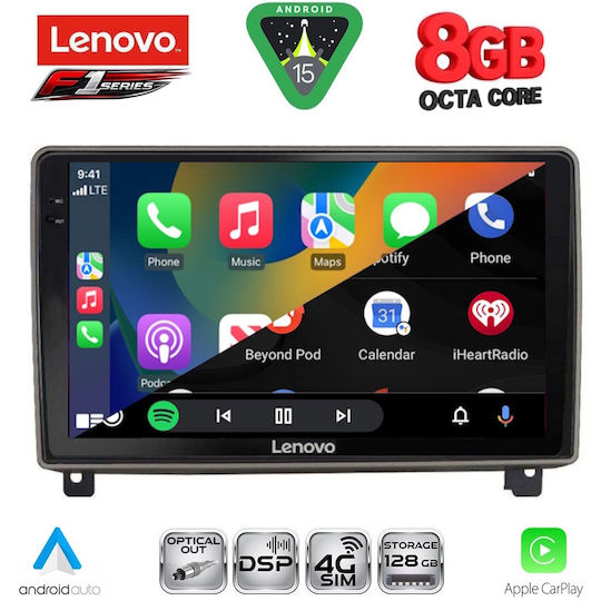 Lenovo Car Audio System for Peugeot 407 2004-2011 (Bluetooth/USB/WiFi/GPS/Apple-Carplay/Android-Auto) with Touch Screen 9"