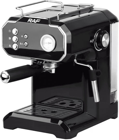 Raf Retro Style Μηχανή Espresso 850W Πίεσης 15bar Μαύρη