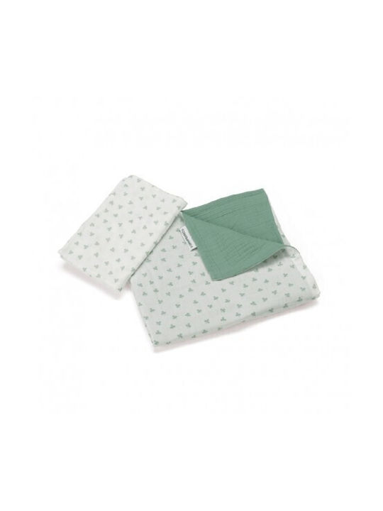 Foppapedretti Baby Duvet Cover Set With Pillowcase Green 100x100cm
