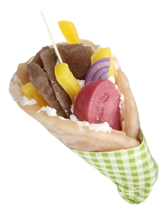Lumânare De Paște Amuzantă De 18 Cm Souvlaki Pita Gyros Șervețel Verde Lab-10601 Lumânare De Paște Amuzantă De 18 Cm Souvlaki Pita Gyros Șervețel Verde Lab-10601