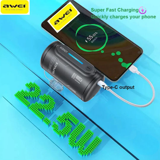 Awei WP-117 Power Bank 10000mAh 22.5W Quick Charge Black