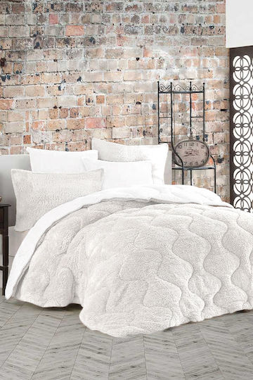 Saray Home Κουβερτοπάπλωμα Σετ Μονό 160x220εκ. Softwell Ιβουάρ 2τμχ 300 GSM