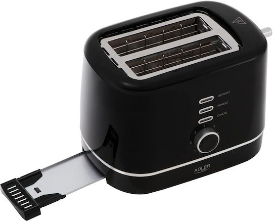 Adler Toaster 2 Schlitze 850W Schwarz