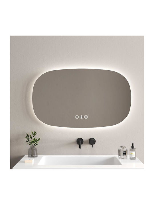 Inter Ceramic Στρογγυλός Καθρέπτης Μπάνιου Led 80x80cm Μαύρος
