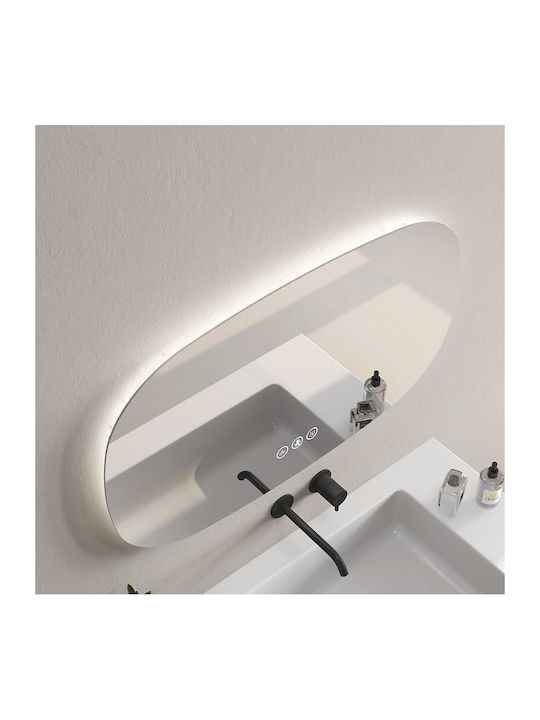 Inter Ceramic Στρογγυλός Καθρέπτης Μπάνιου Led 80x80cm Μαύρος