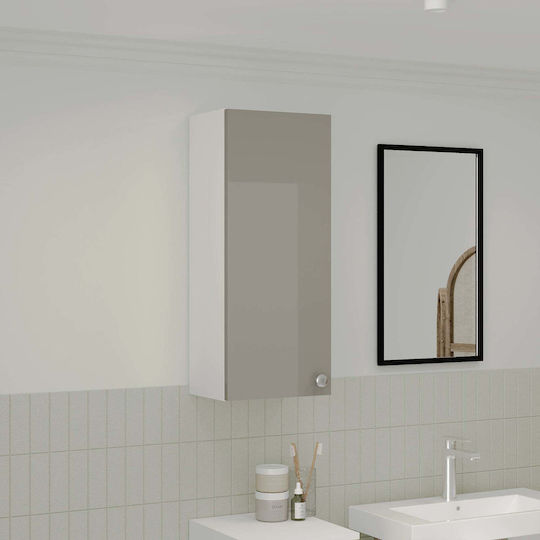 Zaria Cabinet de baie L30xA22xÎ72cm Glossy Grey/Alb