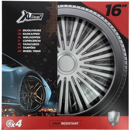 Xl Cover Set Car Hubcaps 4 Pieces 16 Silver 550352