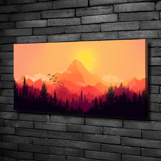 Panou De Perete Pânză De Înaltă Calitate Print Peisaj Montan 100x50 Cm