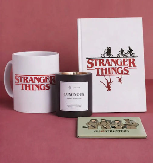 Gift Box Stranger Things Special Wooden Box Mug Candle Notebook & Coaster Code 03250