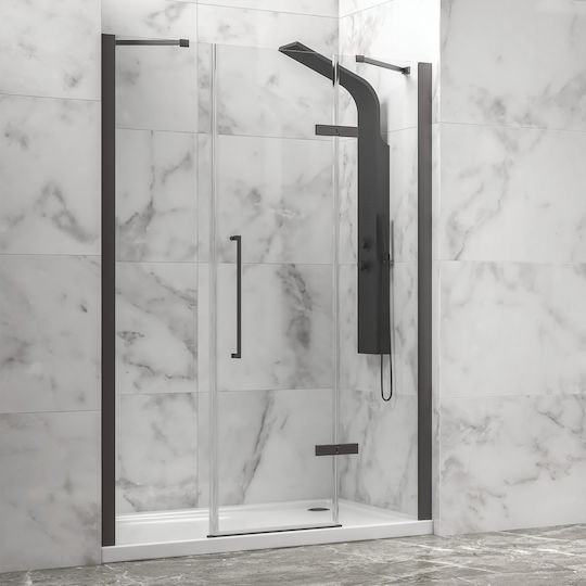 Karag Tinos 600 Divider de verandă Duș cu Glisare Ușă 140x200cm Sticlă transparentă Gun Metal 5206836661759