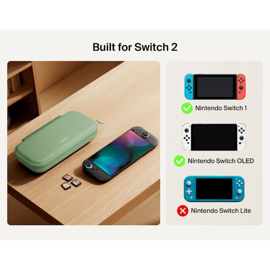 Belkin Калъф за носене за конзола Switch 2 Зелен