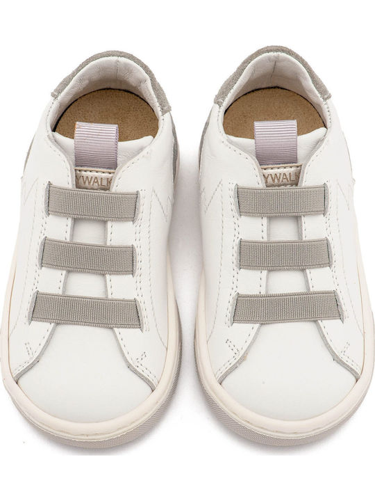 Babywalker Βαπτιστικά Δερμάτινα Sneakers Γκρι