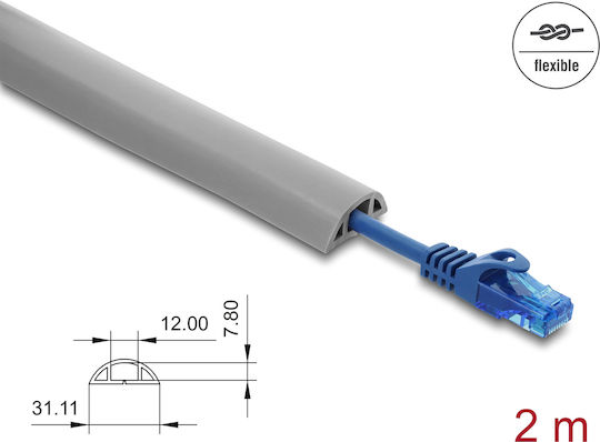 DeLock Kabelkanal mit Aufkleber Boden aus Kunststoff Gray 2m