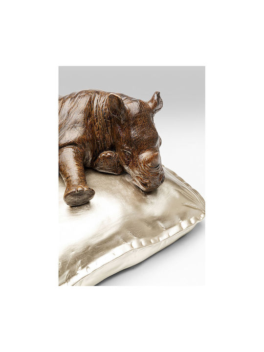 Διακοσμητικό Επιτραπέζιο Sleeping Rhino Χρυσό Καφέ 37x32x21εκ