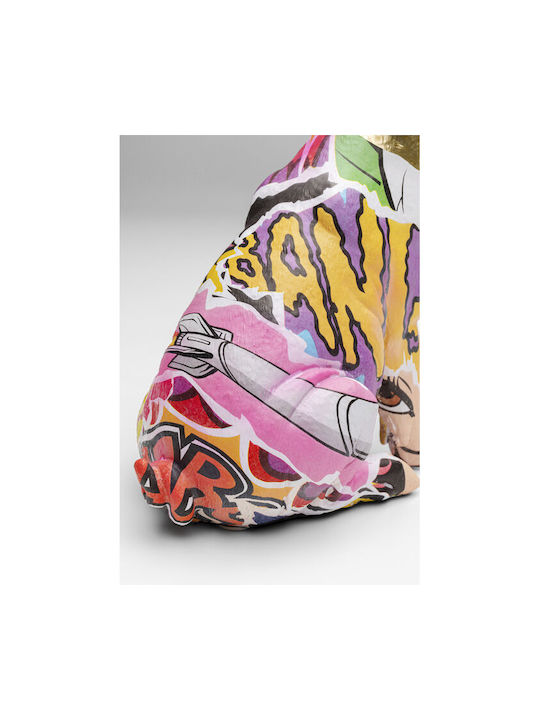Decorative Tabletop Graffiti Pig Gold Multicolored 10.5x19x20 cm