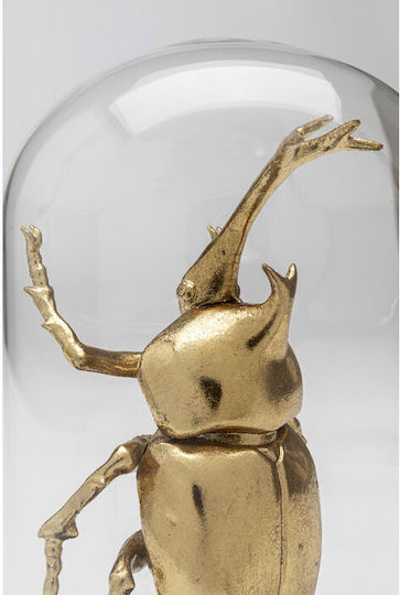 Διακοσμητικό Επιτραπέζιο Bell Jar Stag Beetle Χρυσό 13*13*20εκ