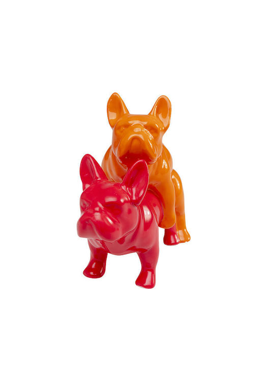 Διακοσμητικό Επιτραπέζιο Love Dogs Ροζ Πορτοκαλί 10*19*17εκ