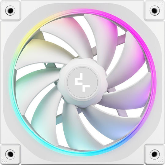 Deepcool FL12 White Case Fan 120mm 2150rpm 55cfm with RGB Lighting and 3-Pin Connection White