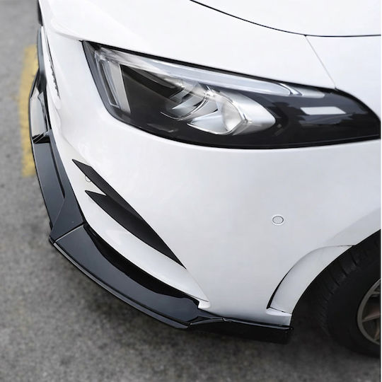 Front Spoiler Mercedes-Benz A-Class W177 18-23 Hatchback Sedan AMG Line Glossy Black 3 Pieces