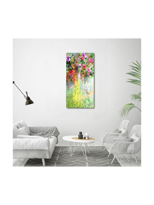 Panou Pânză Living Decorațiune Perete Flori Colorate 70x140 Cm