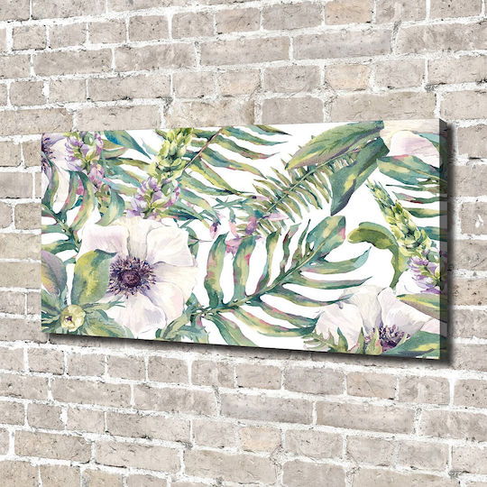 Canvas Painting Living Room Everyday Decoration Ferns Flowers 140x70 Cm