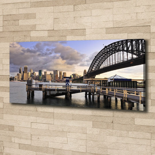 Wall Canvas Painting Home & Office The Bridge In Sydney 125x50 Cm