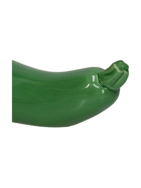 Декоративна Масова Декорация Тиквичка Zucchini Порцелан Зелена 16.5x5.5x6.5см