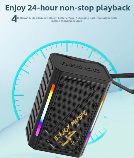 Bluetooth Speaker 10W with Radio and Battery Life up to 5 hours Black LP-V101