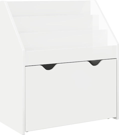 Βιβλιοθήκη Δαπέδου Ξύλινη Λευκή 60x29.5x69cm