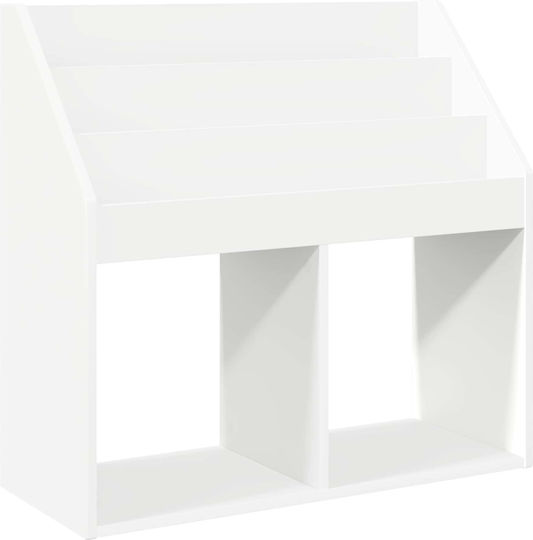 Βιβλιοθήκη Δαπέδου Ξύλινη Λευκή 72.5x29.5x69cm