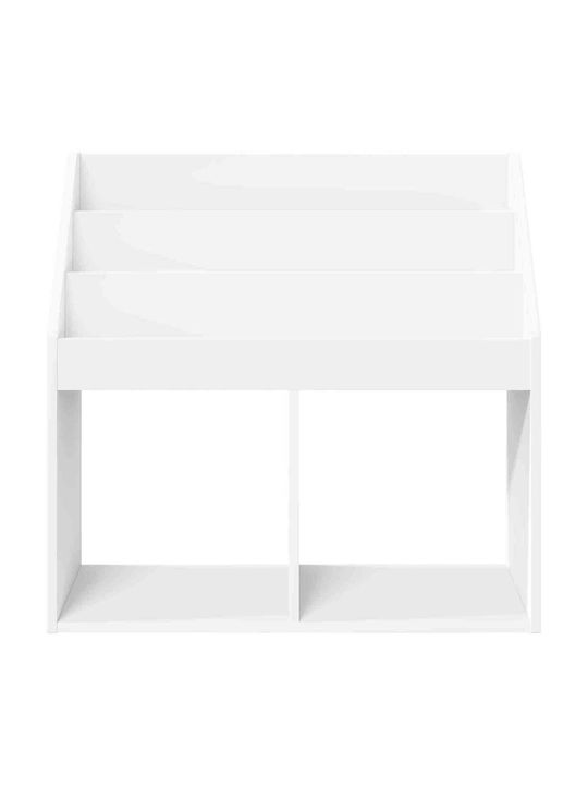 Kids Wooden Bookcase White 72.5x29.5x69cm