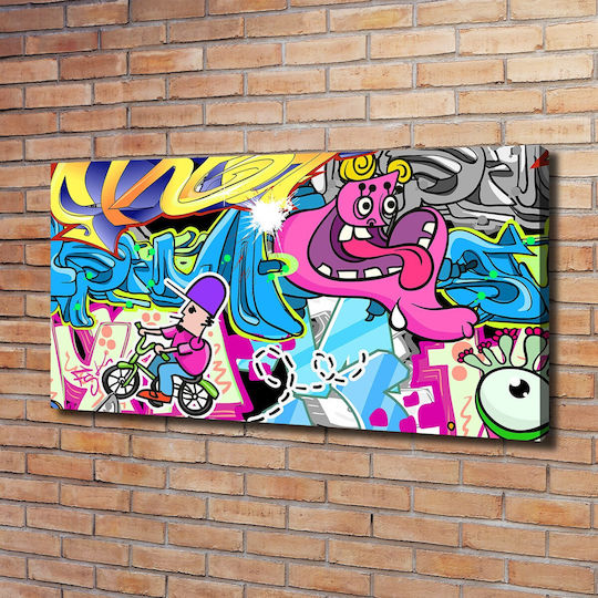Wall Canvas Painting Suitable Permanent Decoration Graffiti 120x60 Cm