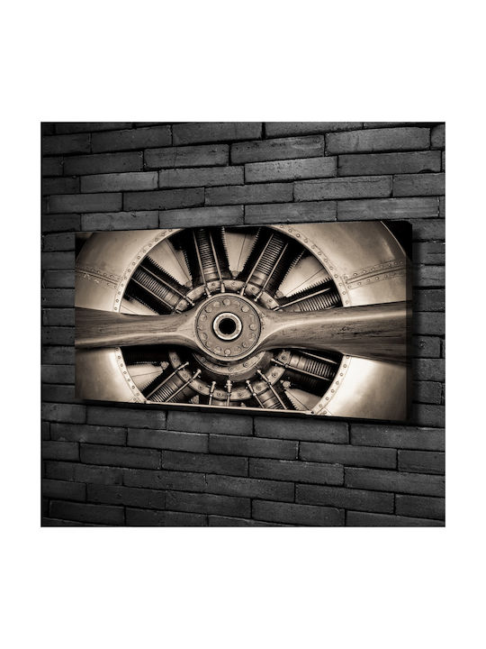 Wandbild Segeltuch Dauerhafte Dekoration Flugzeugmotor 100x50 cm