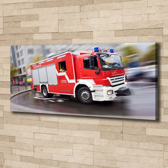 Canvas Painting Office Professional Space Fire Truck 125x50 Cm