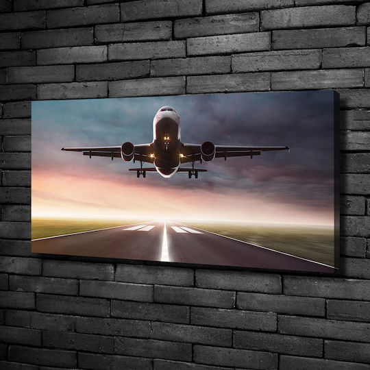 High Quality Wall Canvas Painting Airplane Taking Off 100x50 Cm