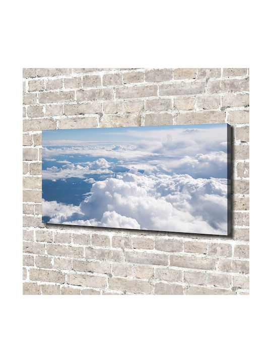 Panou De Perete Pânză Decorațiune Permanentă Vedere Avion 140x70 Cm