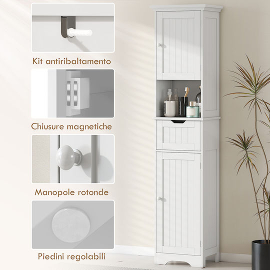 HomCom Бански Шкаф 40x30x170см Бял
