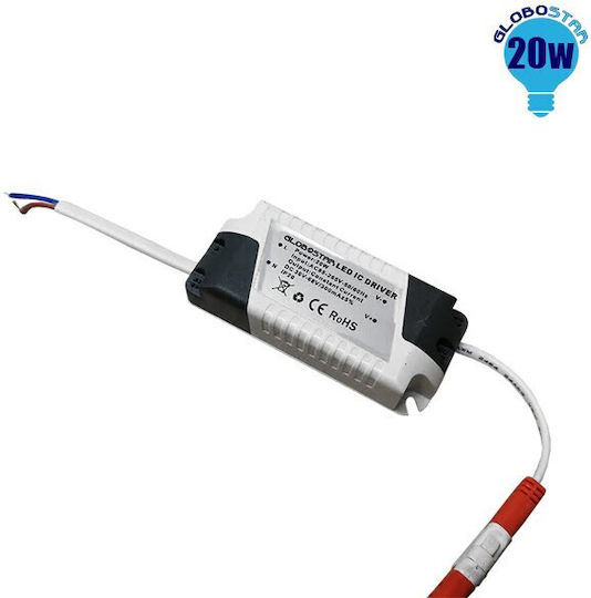 GloboStar Τετράγωνο Χωνευτό LED Panel 20W με Θερμό Λευκό Φως 3000K