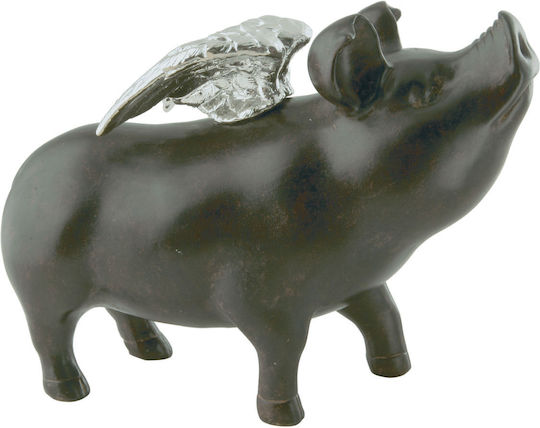 Kare Design Rockstar Pig Sparbüchse Braun-Schwarz Pl 23x10x17cm