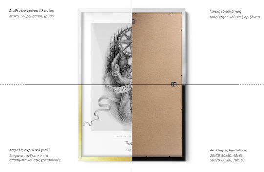 Tulup Wall-mounted Plastic Photo Frame with Black Frame