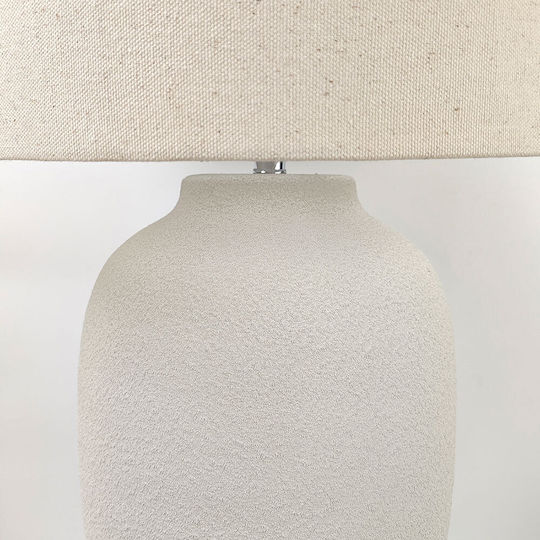 InTheBox Eonia Keramik Tischlampe mit Weiß Schirm und Basis