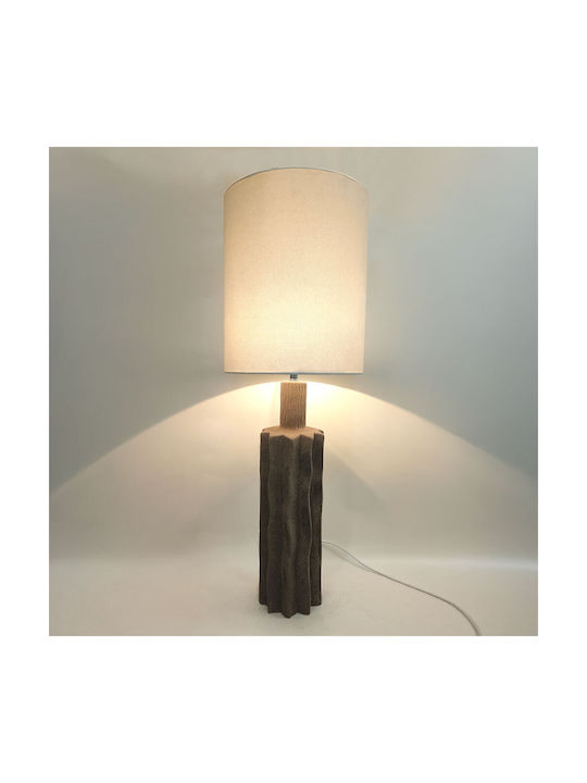 InTheBox Egli Ceramic Table Lamp with White Shade and Gray Base